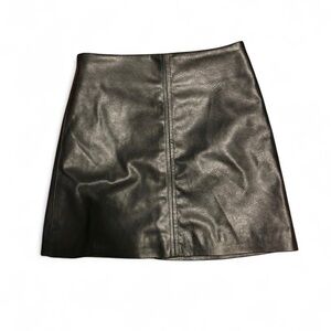 H&M faux leather black mini‎ skirt size 2